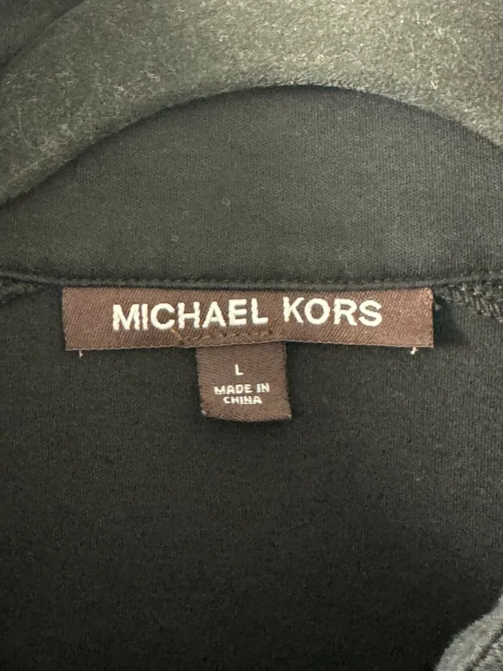 Michael Kors Black Snap Mock Neck Long Sleeve Top Pullover Women's Large